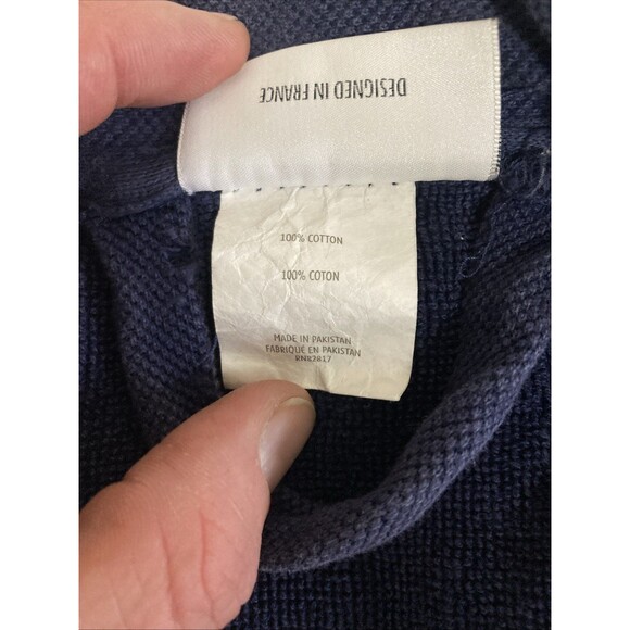 Lacoste Robe 1 Size Navy Blue Classic French Terry Loungewear Bath Robe Men' - Picture 8 of 11